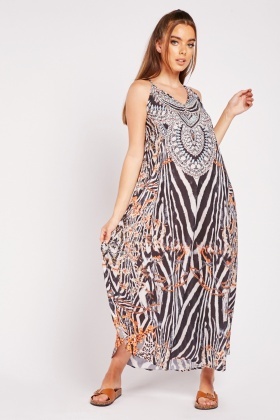 plus size tribal print maxi dress