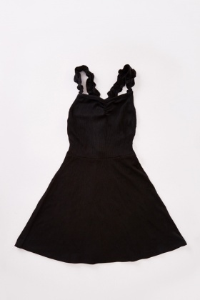 Детская одежда Черное платье для девочек с рюшами 721440-441845