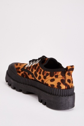 Leopard print best sale chunky sole trainers