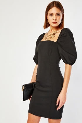 Bodycon puff sleeve clearance dress