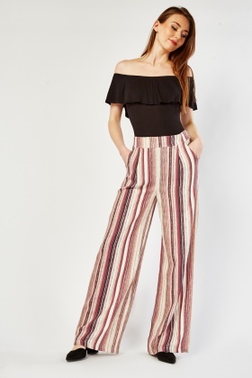 vertical striped flare pants