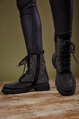 Madden girl kirra on sale rhinestone combat boots