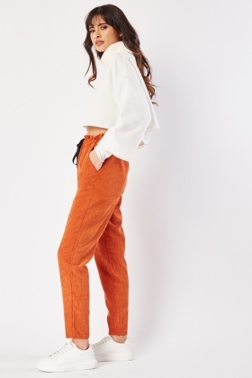 Paper bag cheap cord trousers