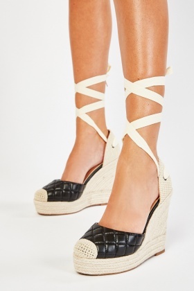 Espadrille wedges hot sale tie ankle