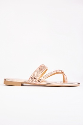 Diamante hot sale thong sandals