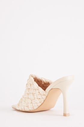 Snakeskin heeled hot sale mules