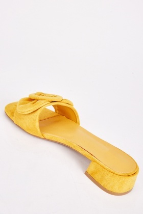 Yellow flat hot sale mules