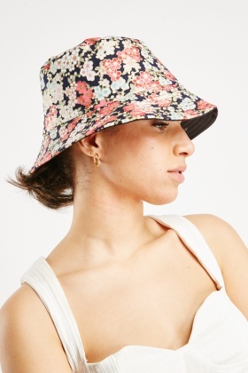 Flower print sales hat