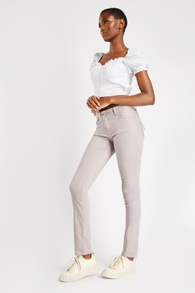 White skinny store trousers womens