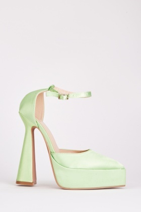 Mint green sale platform heels