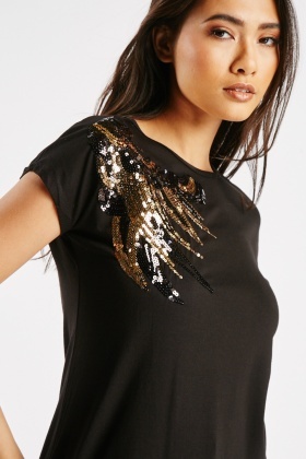 Sequin Detail Casual T-Shirt