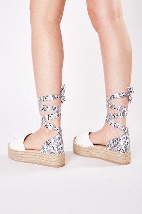 Tie up hot sale flatform espadrilles