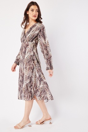 Lipsy printed wrap clearance dress