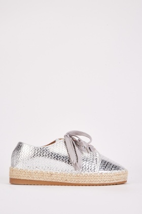 Grey sales platform espadrilles