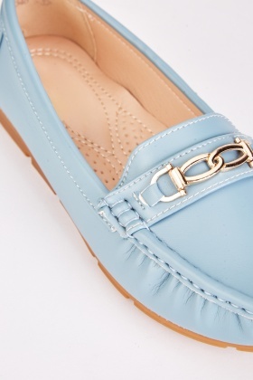 Light on sale blue moccasins