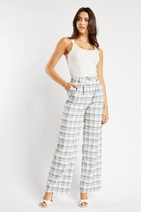 Plaid palazzo hot sale pants