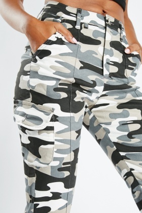 Grey camo best sale print trousers