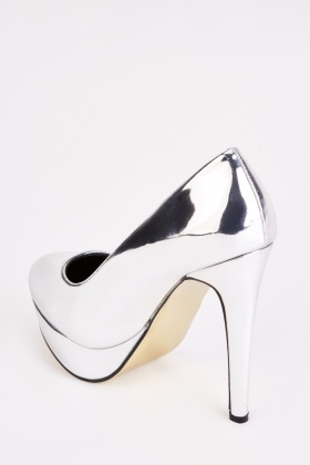 Silver metallic hot sale platform heels