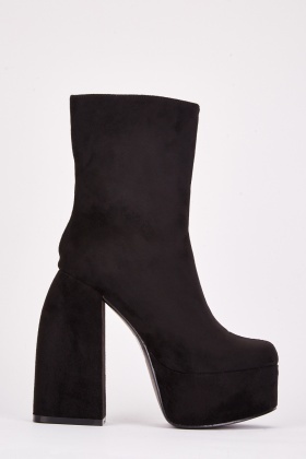 Faux suede 2024 platform ankle boots