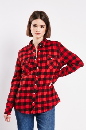 red buffalo plaid shirt womens