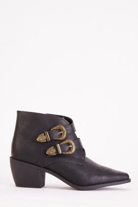 Buckle western 2024 ankle boots