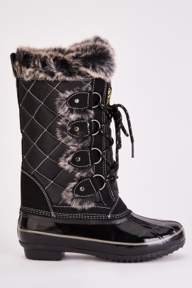 Faux fur trim outlet combat boots