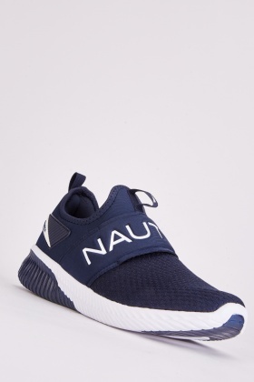 Front Logo Slip On Mens Trainers - Navy - Just £8