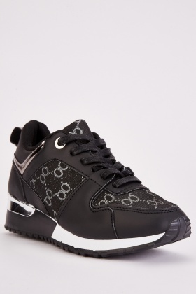 Logo Pattern Lace Up Trainers - 3 Colours - Just €7