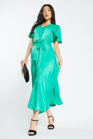 Cleo Cora Maxi Dress for Women - Women's Long Wrap Dresses - Casual Summer  Dress with Short Sleeves, Army Green, Medium : : Clothing, Shoes &  Accessories