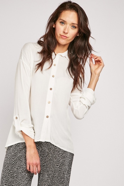 Shirred Shoulder Panel Shirt