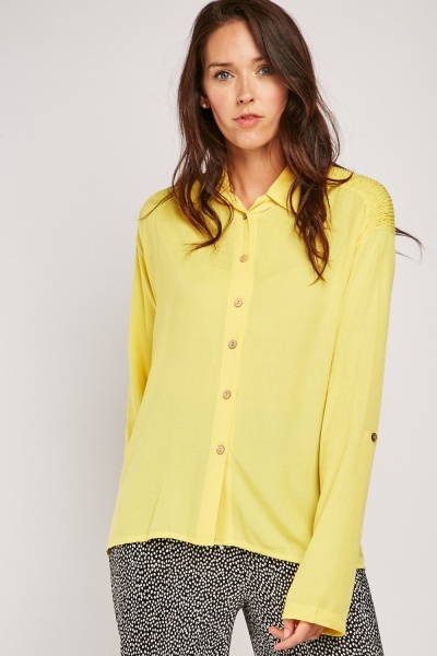 Shirred Shoulder Panel Shirt