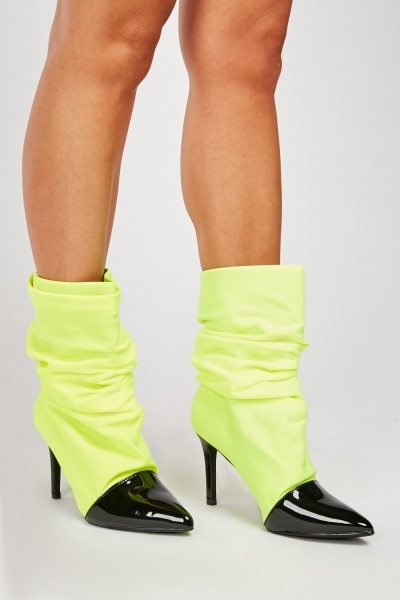 PVC Front Slouchy Ankle Boots