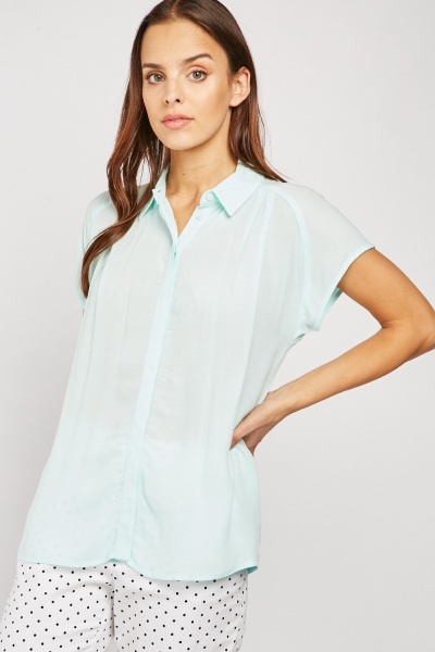 Slouchy Button Front Top