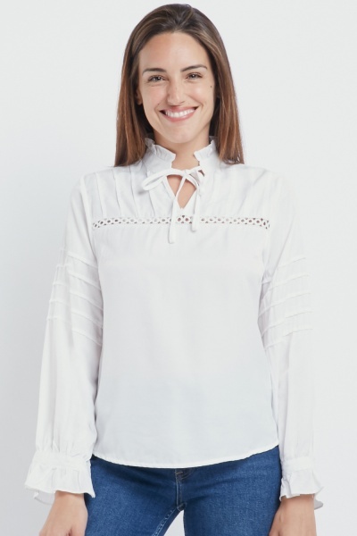 Tie Up Neck Blouse