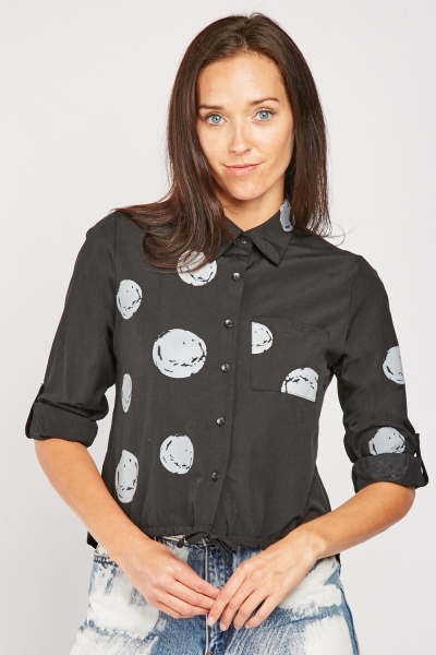Large Polka Dot Print Shirt