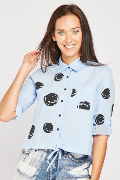 Large Polka Dot Print Shirt