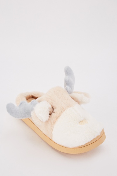Reindeer Fluffy Slippers