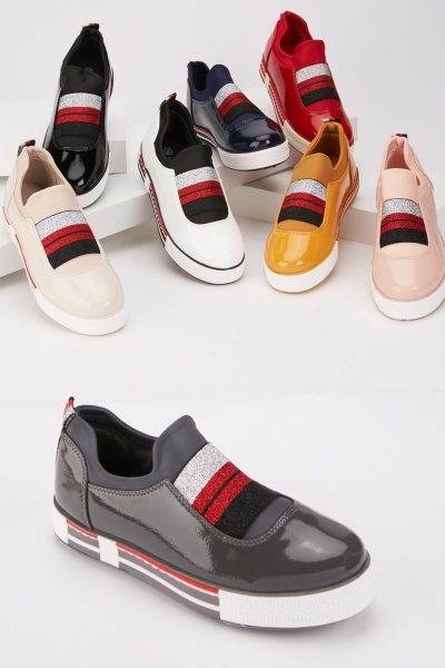 PVC Elasticated Strap Trainers