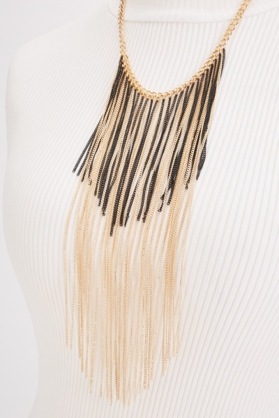 Layered Tassel Chain Necklace