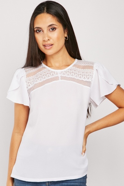 Lace Sheer Panel Top