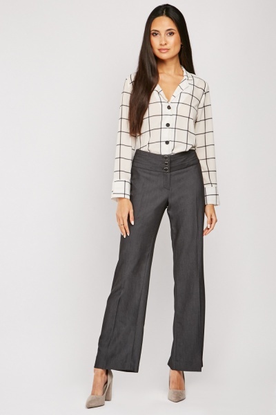 Straight Fit Charcoal Trousers