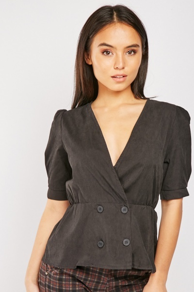 Double Breasted Wrap Blouse