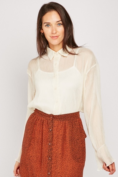 Crinkle Sheer Blouse