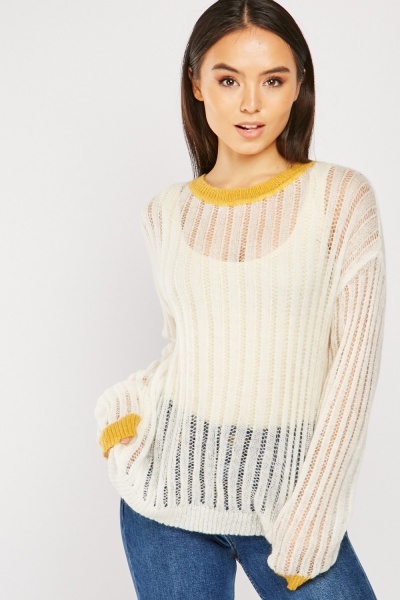 Laddered knit Jumper