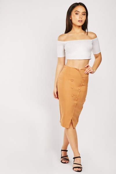 Double Breasted Midi Skirt