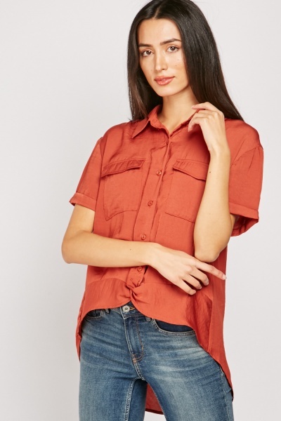 Short Sleeve Silky Utility Top