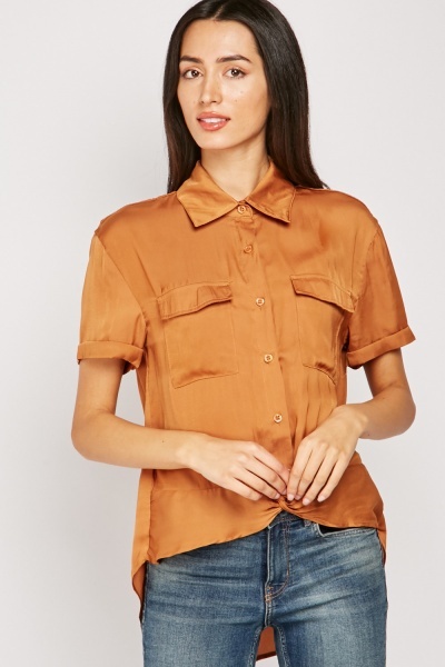 Short Sleeve Silky Utility Top