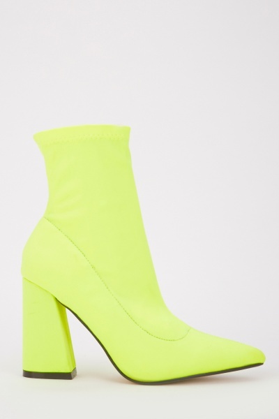 Textured Neon Ankle Boots