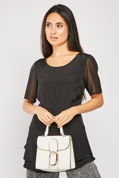 Chiffon Sleeve Black Top