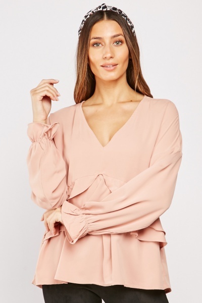 Ruffle Long Sleeve Blouse